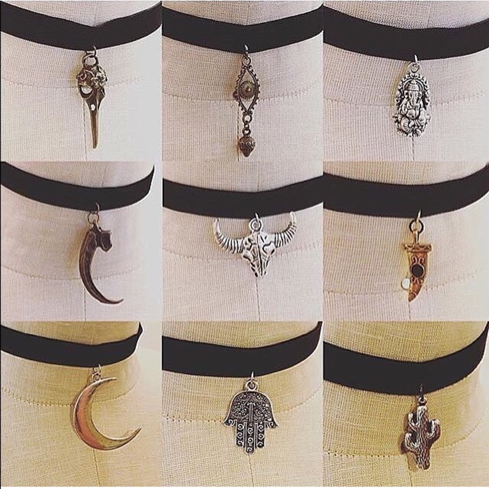 Lot of 4 gothic bohemian gypsy chokers
